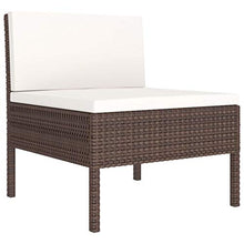 FAMIROSA Set Divani da Giardino 3 pz con Cuscini in Polyrattan Marrone-0201