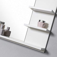 DOMTECH - Specchio da pare per bagno con mensole, colore bianco, 60 cm, specchio a destra