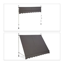 Relaxdays 10023701_832 Tenda da Sole per Balcone a Manovella Regolabile Resistente agli UV Poliestere Larghezza 250 cm Grigio