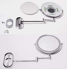 Com Specchio per Il Trucco, Montaggio a Parete Specchio per Il Trucco Illuminato a LED 10X Specchio cosmetico ingranditore a 360 ° Specchio per Il Trucco orientabile su Due Lati, alime