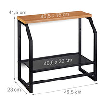 Relaxdays Mensola da Parete con Portasciugamani, Scaffale Pensile per Cucina o Bagno, HxLxP: 41x45x23 cm, Ferro, Nero