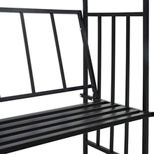 SKM Arco da Giardino con Panca Nero 114x45x205 cm in Ferro