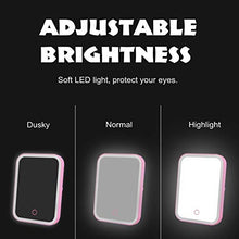 Stella Fella. Rosa Vanity Specchio di Trucco, Trucco dello Schermo dello Specchio Soft Touch LED Regolabile luminosità Desktop Portable LED Illuminato Specchio di Trucco cosmetico USB Specchietto