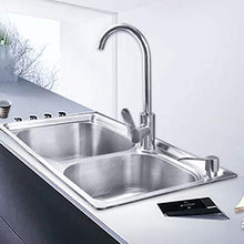 Kitchen Sinks Mobile per lavabo in Acciaio Inox, Mobile per lavabo da Terra Bianco con 2 Ante battenti e lavabo Rettangolare, lavabo Singolo/Doppio