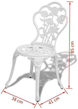 Muy, set di 3 mobili da giardino con tavolo e 2 sedie, bianco