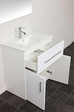 Mobile bagno a terra Domino 750 bianco lucido