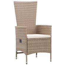 SKM Set da Pranzo da Giardino 9 pz con Cuscini in Polyrattan Beige-6048