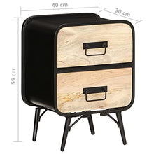 vidaXL Comodino 40x30x55 cm in Legno Massello di Mango