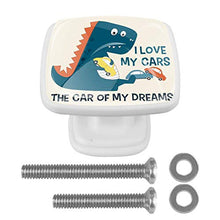 Cartoon dinosauro auto 4 PCS Pomelli per Porta, Pomolo per Mobile, Pomelli per Mobili con Viti, Maniglia per Armadietto, Pomelli per Porta, Pomelli per Cassetti per Porta, Armadio, Cassetto e Credenza