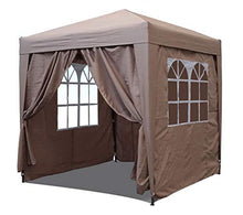 QUICK STAR Gazebo Pop-Up 2,5 x 2,5 m Beige con 4 fianchi Easy Velcro con 2 cerniere