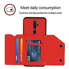 Custodia per telefono con porta carte di credito per oppo A9 2020 / A5 2020 / A11 / A11X (rosso)