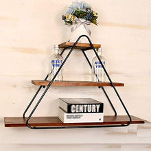 Semplicità Elegante Scaffale a Muro Scaffalature Sospese Scaffali Triangolo Retrò Semplice Libreria Scaffale Show Iron Art Legno Massiccio, 3 Strati, HJJ, a, 80x22x50cm