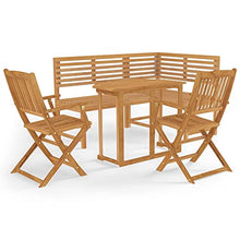 vidaXL Set da Bistrot 4 pz in Legno Massello di Acacia