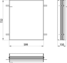 Emco Telaio da Incasso per Armadio asis Prime 2 con Specchio Luminoso, 600 mm – 949700020, Cromato