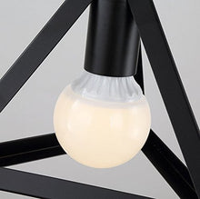 E27 Sospensione Gabbia Lampadario Metallo Retrò Lampada a Sospensione Creativo Lampadario a Soffitto(Nero)