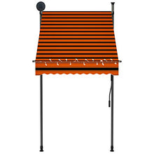 VidaXL - Tenda da sole retrattile, funzionamento manuale con LED, 100 cm, arancione e marrone