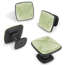 Strisce scozzesi bianche verdi Pomelli per Porta Set di 4 Pomelli per Mobili Manopole per Cassetti Cucina Armadio Vetro