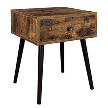 VASAGLE Comodino, Tavolino con Cassetto e Gambe Affusolate, in Stile Vintage, Marrone Vintage LET176B01