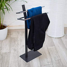 Relaxdays Porta Asciugamani da Pavimento, Acciaio Inossidabile, Modello Grao, 85 X 40 X 20 cm, Antracite