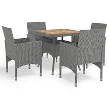 FAMIROSA Set Mobili da Pranzo da Giardino 5 pz Grigio Polyrattan Acacia-8327