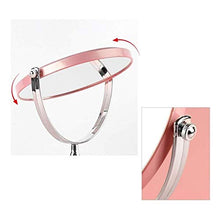 Chenbz Specchio per Il Trucco del Metallo Rosa, Specchio Portatile del Trucco del Desktop Specchio Semplice Small Specchio