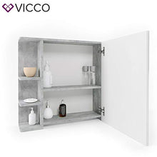 Vicco Armadietto Con Specchio Fynn Specchio per il bagno Cemento Con ripiani