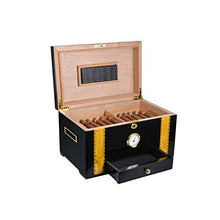XZJJZ Cigar Cabinet con umidificatore e igrometro Humidor for Club Desktop a Doppio Strato Cigar Box
