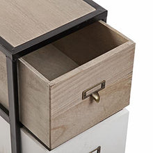 VERSA Rinna Mobile bagno, Mobiletto bagno Salvaspazio, Mobiletti, Cassettiera con 4 cassetti portaoggetti, Misure (A x L x l) 81 x 32 x 26 cm, Legno e metallo, Colore Bianco e marrone