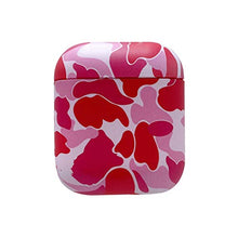 HengJun Custodia per AirPods camouflage Smooth Custodia rigida per PC senza polvere per Airpods 1 2 Custodia protettiva antiurto portatile carina - Rosa