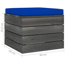 vidaXL Pouf da Giardino su Pallet con Cuscino in Legno di Pino