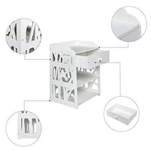 LICHUAN Comodino Comodino Camera da Letto Cassetto e Sottotelo Bianco Comodino per Soggiorno Camera da Letto Balcone, Tavolino Bianco Facile Da Assemblare