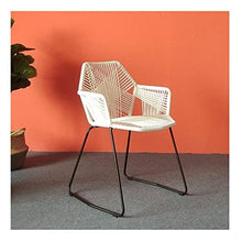 zvcv Sedia da Pranzo Intreccio Sedia in Rattan per Il Tempo Libero Moderna casa Semplice Balcone Patio Esterno Terrazza Schienale in Metallo Sedia Sedile