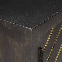 vidaXL Credenza Nero e Oro 120x30x75 cm in Legno Massello di Mango
