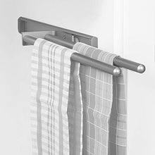 Emuca 7086862 Supporto Portasciugamani Estraibile con 2 Bracci, Grigio (Alluminio), 310 mm