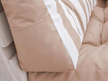 Cuscini per pallet, cuscini per pallet, cuscini da giardino (cuscino da 120 x 80 cm + schienale 2 x 60 x 40), beige con strisce