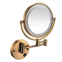 WZDD Specchio da Trucco da Parete, Specchio Cosmeticocon Luce LED E Ingrandimento 1x / 5X, Specchio Ingranditore da Trucco, con Rotazione a 360 °