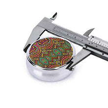 Pop Goes The Paisley - Contenitore rotondo per pillole a 3 scomparti, in metallo, per medicina e vitamina