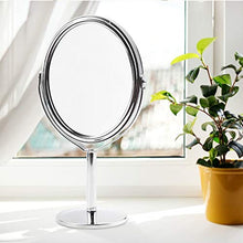 ATUIO - Specchio per Il Trucco, Specchio per Il Trucco Ovale, Specchio da Scrivania con Rotazione di 360 °, Perfetto per Comò o Mobile da Bagno, Argento