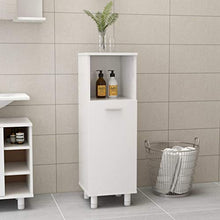 Armadio da bagno, 30 x 30 x 95 cm, colore: bianco lucido
