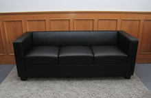 Serie Lille M65 divano sofa 3 posti 70x75x191cm ~ nero pelle