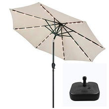 XDD - Ombrellone da giardino, con luce a LED, 8 Nervature di ferro, superficie di ombrello in PU, impermeabile
