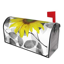 Copertura magnetica per cassetta postale con girasole e foglie, design unico, per giardino, cortile, dimensioni standard, 53 x 45 cm