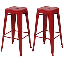 Set 2X sgabelli bistrot Design Industriale HWC-A73 Metallo Verniciato Rosso