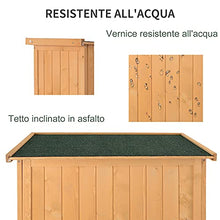 Outsunny Capanno per Attrezzi e Utensili da Giardino con 4 Scompartimenti in Legno di Abete Impermeabile 87x46.5x160cm