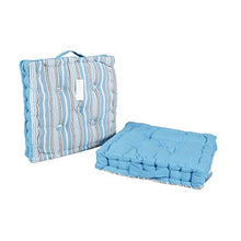 Leyendas - Cuscino Imbottito per Sedia, 40 x 40 x 8 cm, per Interni ed Esterni, 100% Cotone, Adatto Anche per Pavimento Righe/Blu