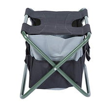 Sgabello Pieghevole per Giardinaggio Doppio con 7 Tasche Borsa per Strumenti di Stoccaggio per Pesca in Campeggio Beach Grigio Nero