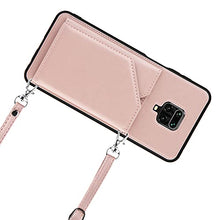 Lanyard - Custodia per carte di credito per Xiaomi Redmi Note 9S/Redmi Note 9 Pro/Redmi Note 9 Pro Max (oro rosa)