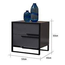 Comodino in Legno Massello Elegante, Moderno Stile Cabinet Cabina Armadio Comodino, 2 Cassetti E Supporto in Metallo, Decorazione Camera Da Letto, 50 * 40 * 50 Cm