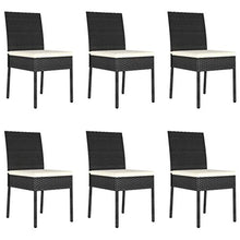 FAMIROSA Set da Pranzo da Giardino 7 pz in Polyrattan Nero-5697
