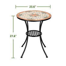 Set di tavolo da bistrot a mosaico resistente e durevole, ideale per piscina, salotti, camere da letto, balconi, prati, cortili, giardini (scrivania)